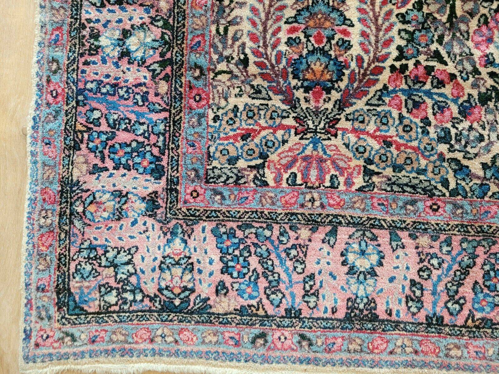 Antique Handmade Middle Eastern Kerman Rug 3.9' x 6.9' (120 cm x 211 cm), 1920s - 1L15