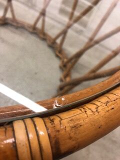 Vintage rattan coffee table year 70