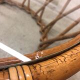 Vintage rattan coffee table year 70