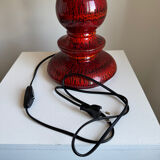 Vintage Modernist Handmade Red Fat Lava Ceramic German Pendant Lamp