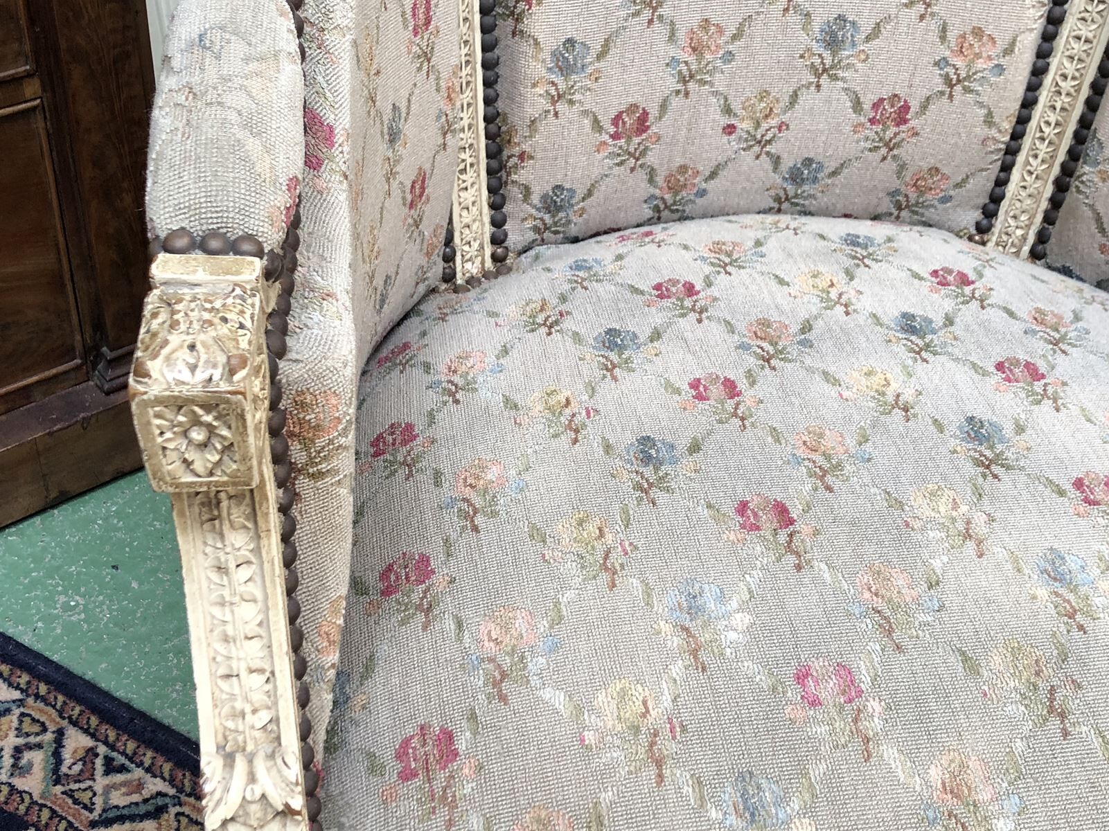 Salon Louis XVI style end XIX wooden painted