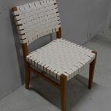 Suite of 6 vintage chairs in light beech late 20th
