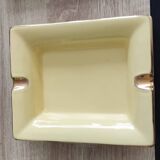 Vintage fine yellow and gold porcelain ashtray.