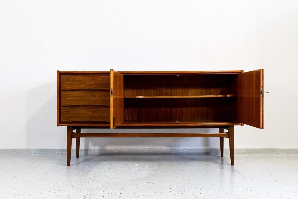 Vintage Walnut Sideboard From Bfm, Poland, 1960s