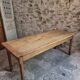 Old farmhouse dining table, rustic kitchen, poplar top, chestnut base, two drawers, 1800–1850.