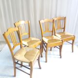 Series of 4 old mulched chairs