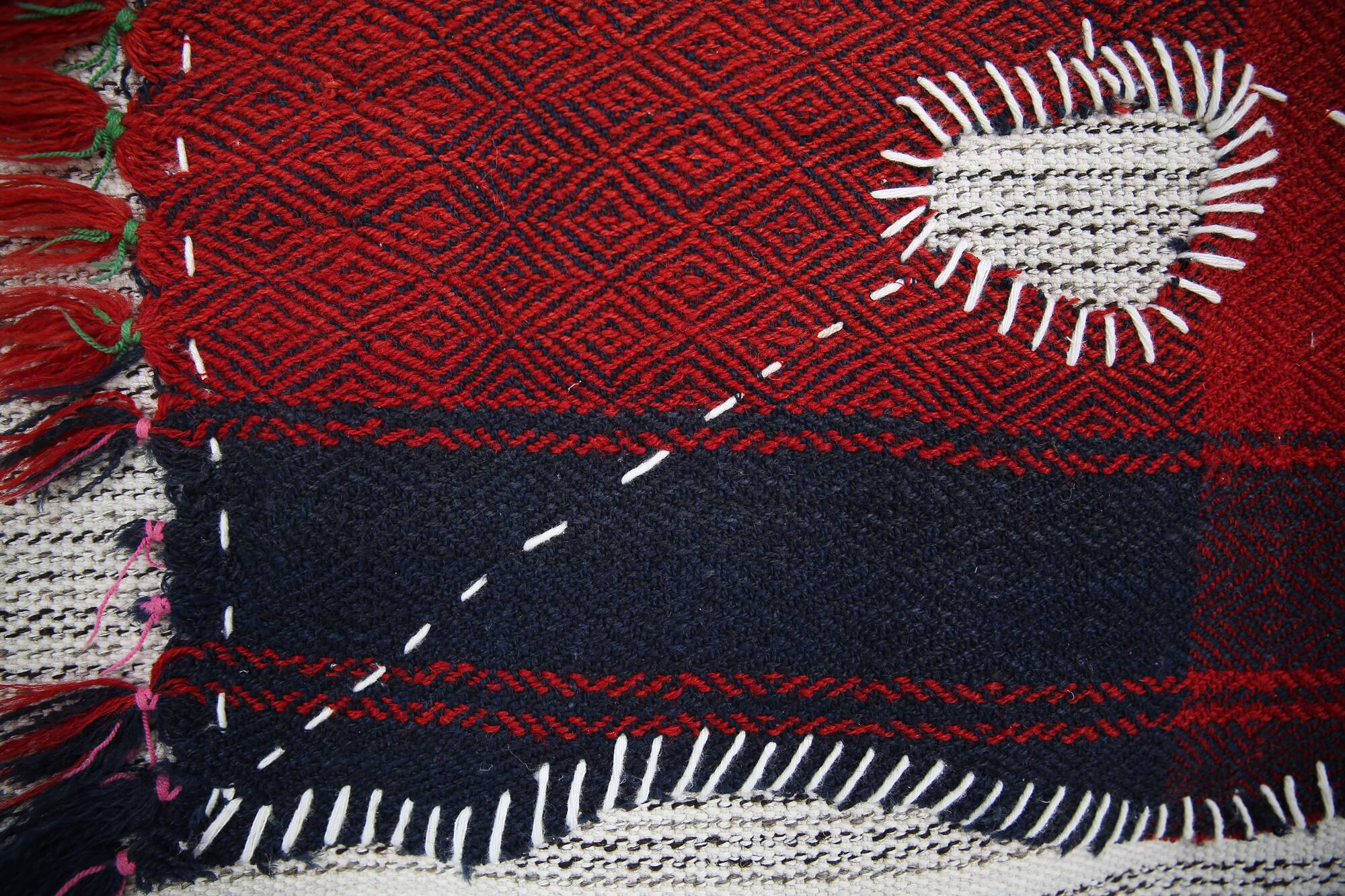 Hand Woven Tribal Wall Hangin, Boho Textile Art, 103x106 Cm