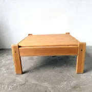Modernist coffee table in solid pine with a reversible top, 1970s.
