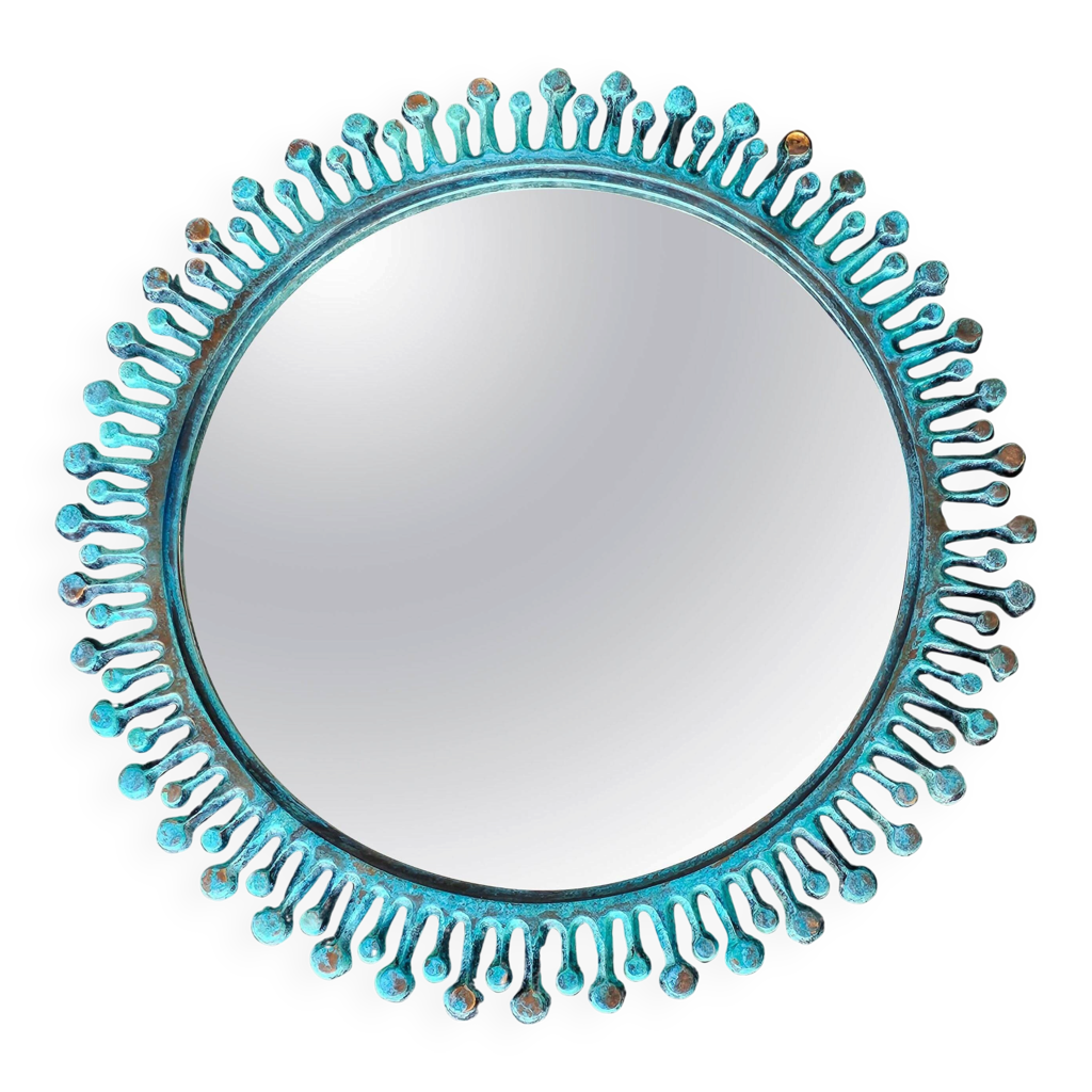 Miroir soleil vintage en bronze | Selency