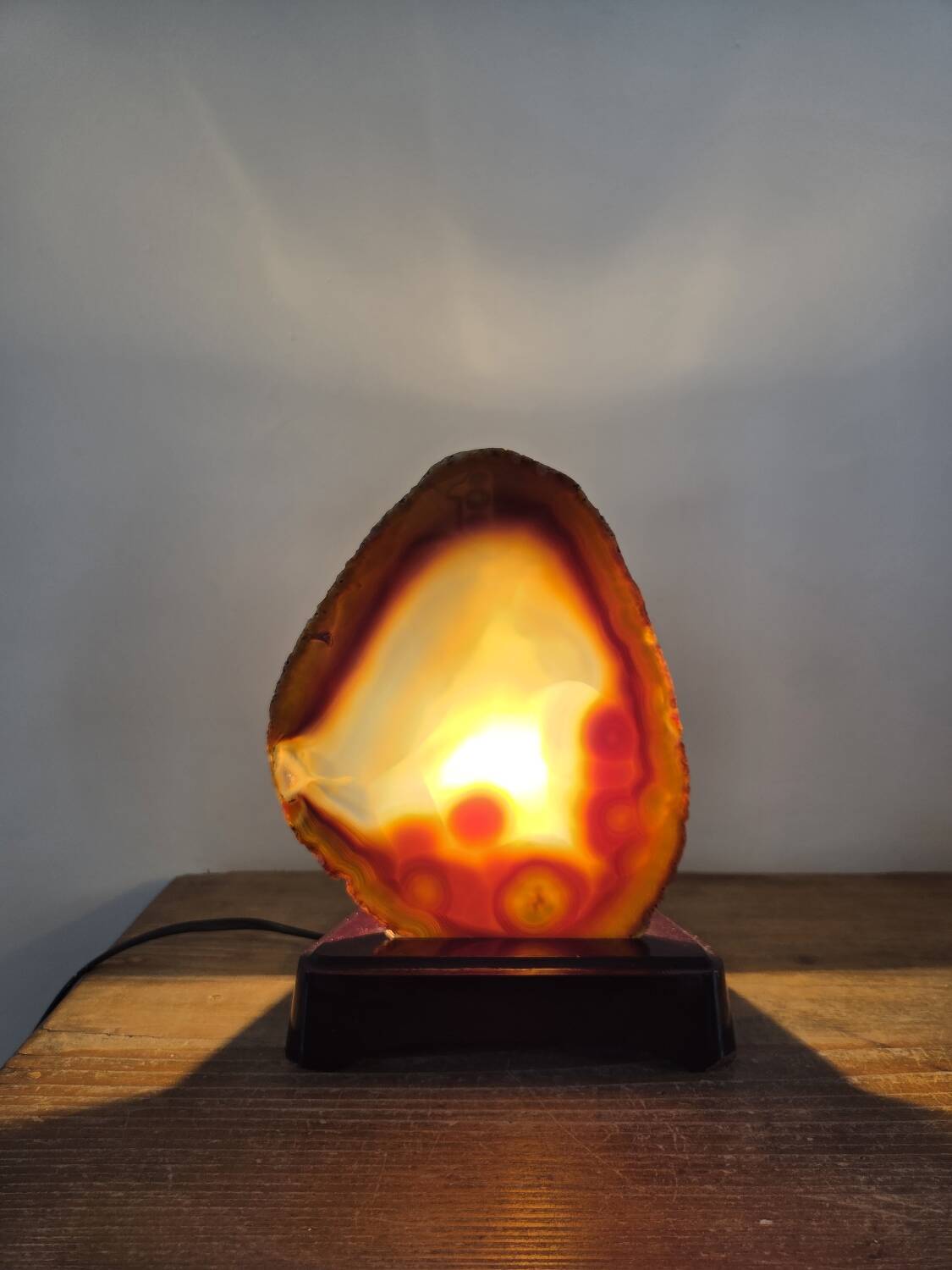 Vintage agate stone lamp