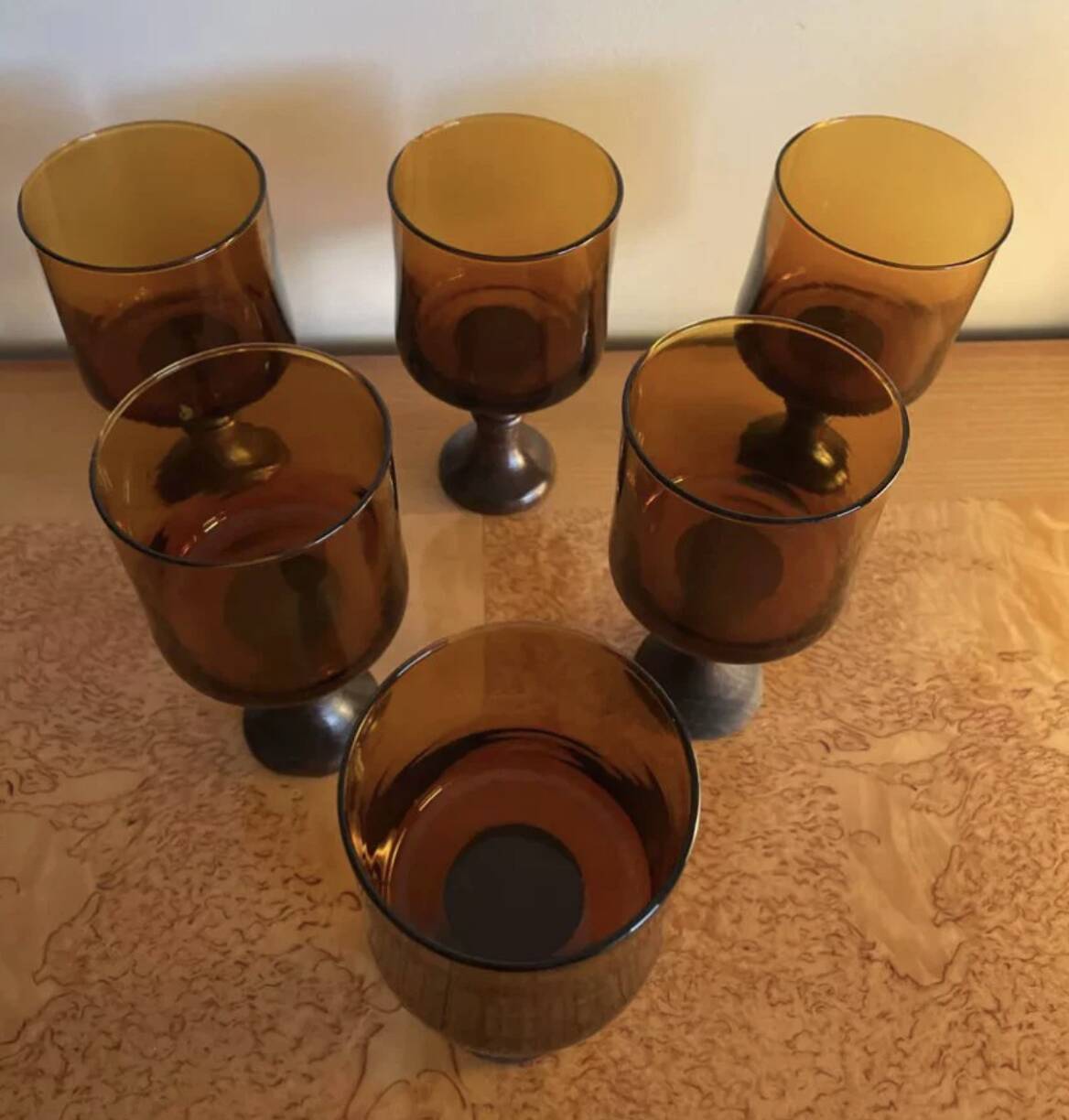 Lot de verres pieds en bois