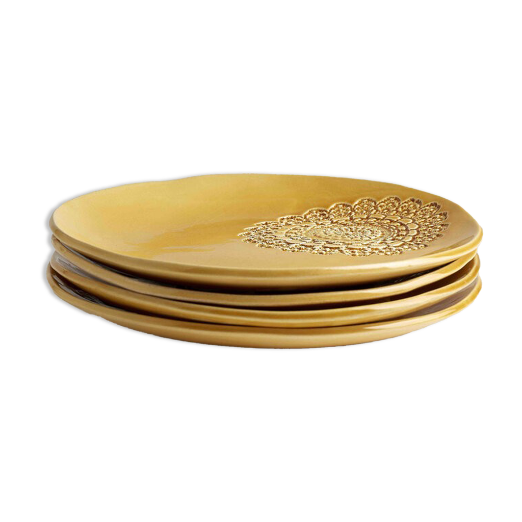 Blanca safran L - set de 4 assiettes | Selency