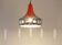 Orange chrome metal pendant by Doria Leuchten Germany 1960s