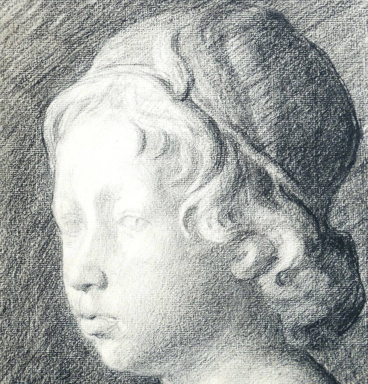 Drawing of the bust of a young man by Andrea Della Robbia