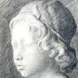 Drawing of the bust of a young man by Andrea Della Robbia