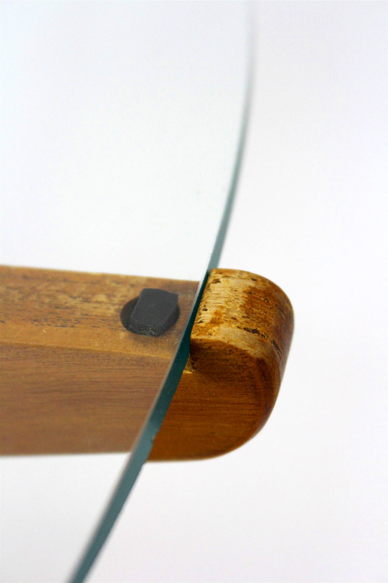 Mid-century round glass top coffee table from jitona, 1960s
