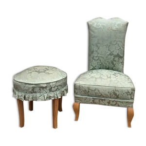 Ensemble chaise et tabouret bas