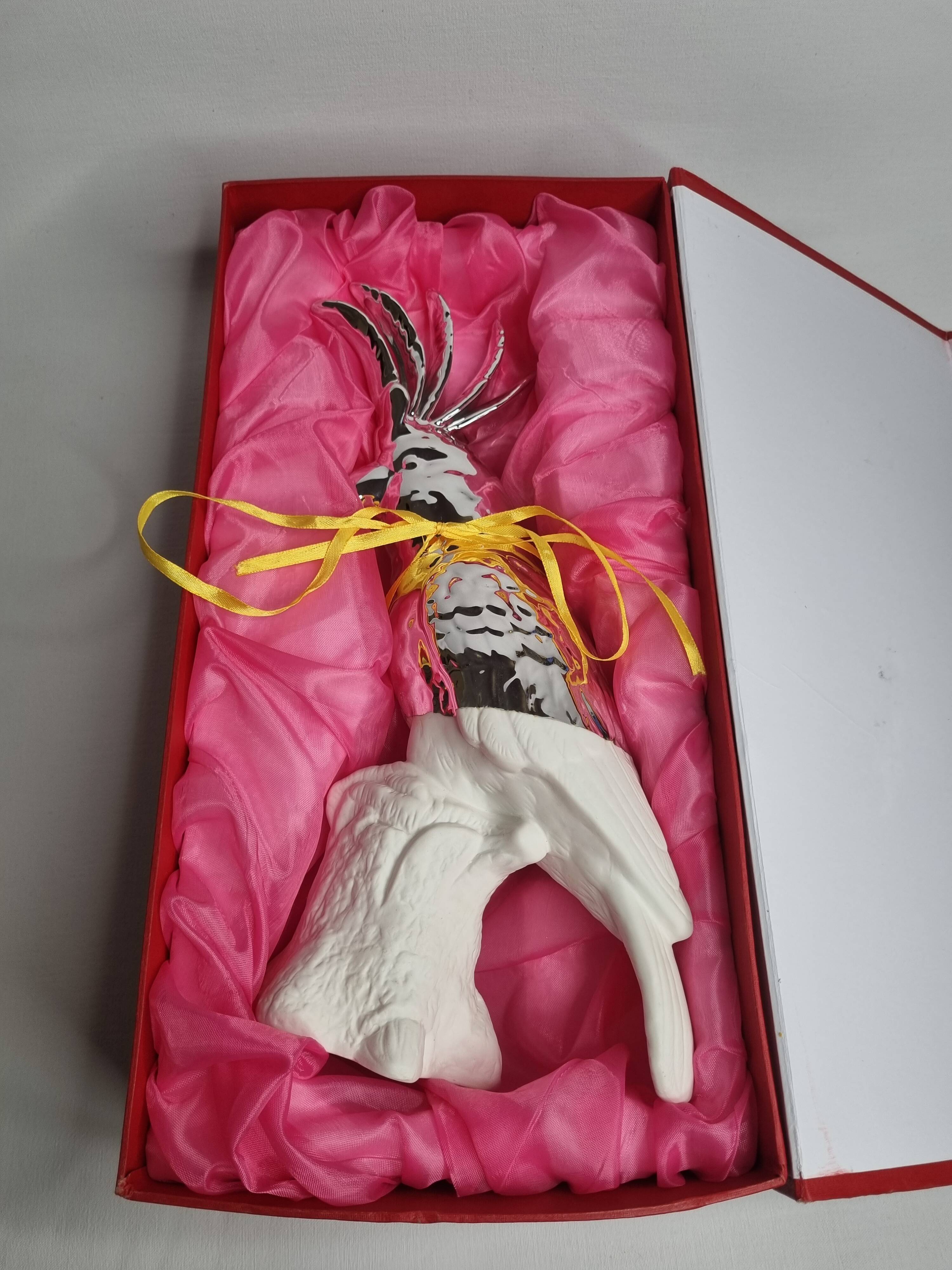 Cockatoo sculpture in biscuit porcelain, Pols Potten, 33 cm