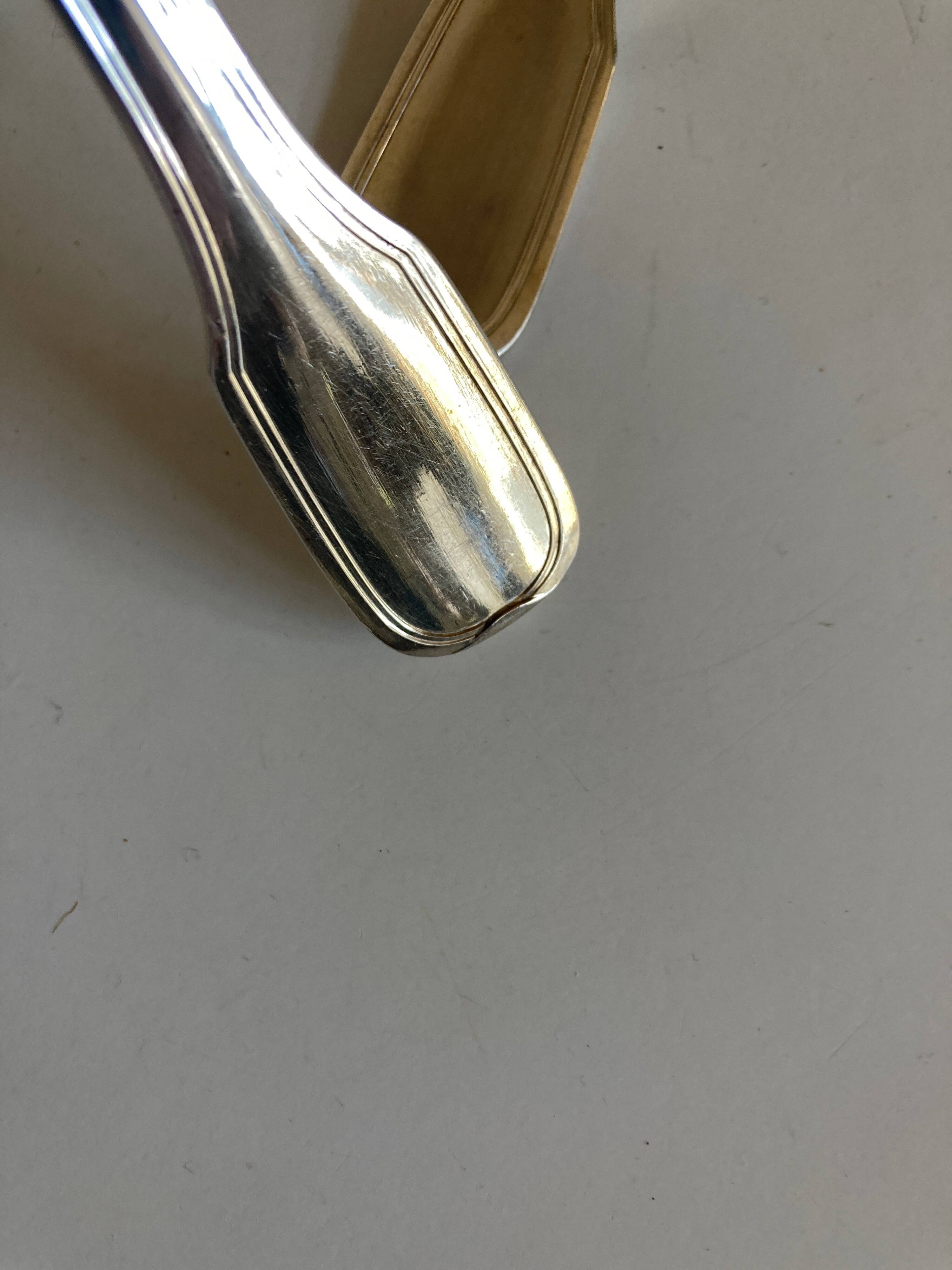 Set of 6 forks, 6 spoons, 6 small modernist spoons in silver metal