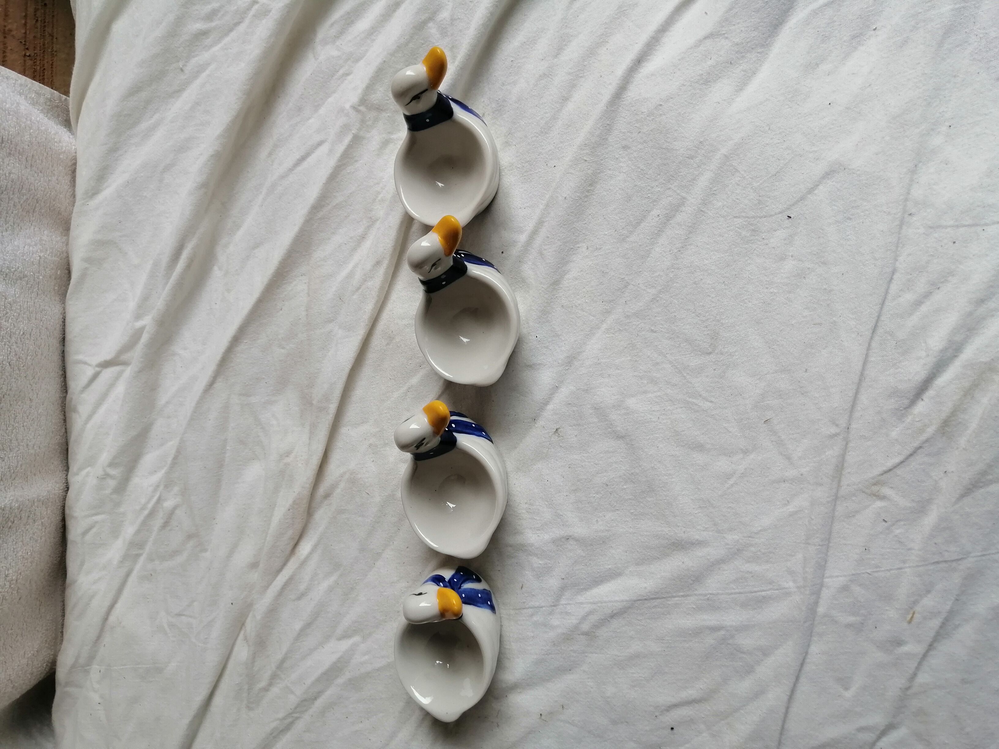 Vintage ceramic duck eggcups