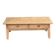 Table basse de ferme ancienne 2 tiroirs en bois massif brut 