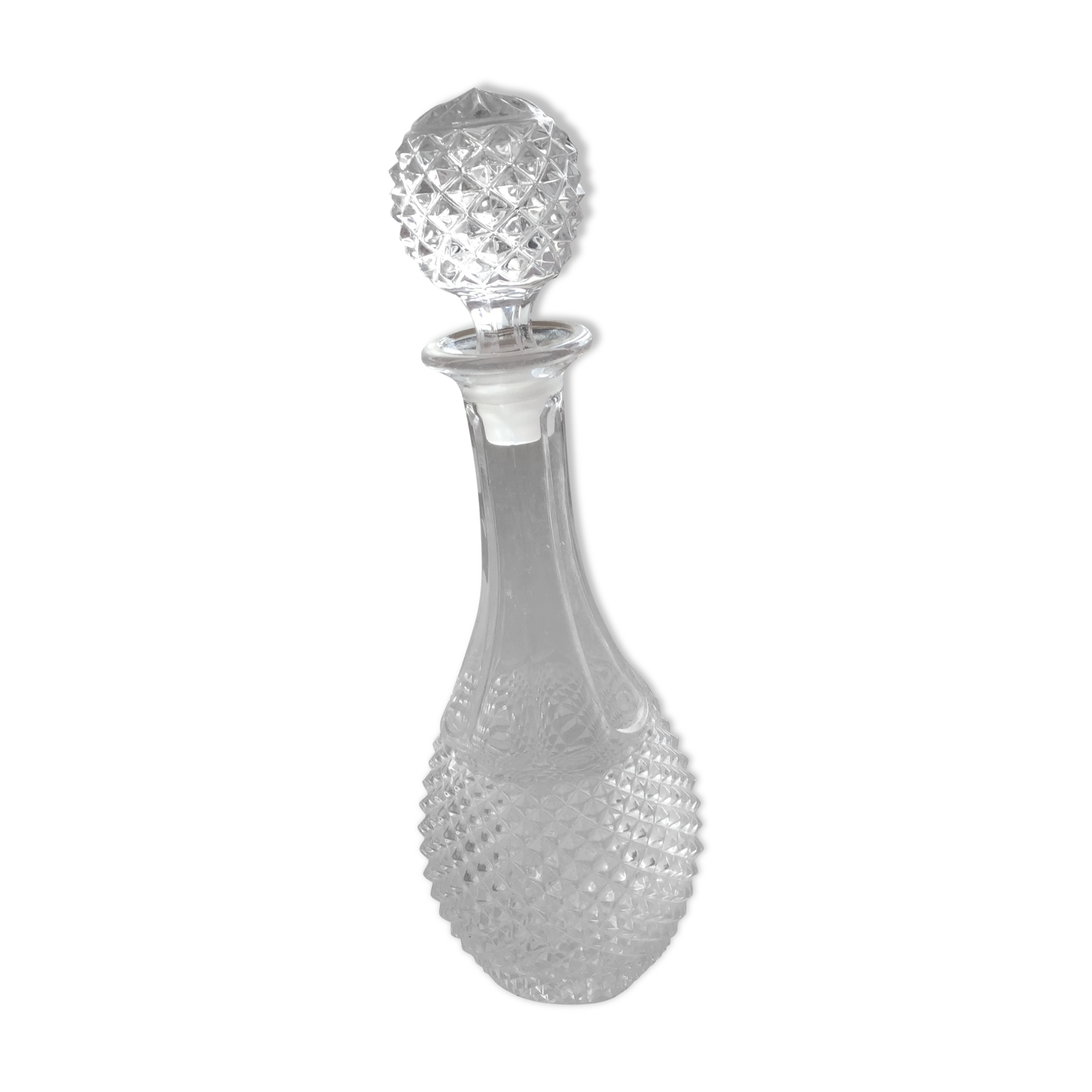 Crystal and glass wine decanter