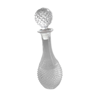 Crystal and glass wine decanter