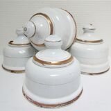 Quatre cloches à fromage métal émaillé blanc début XXème
