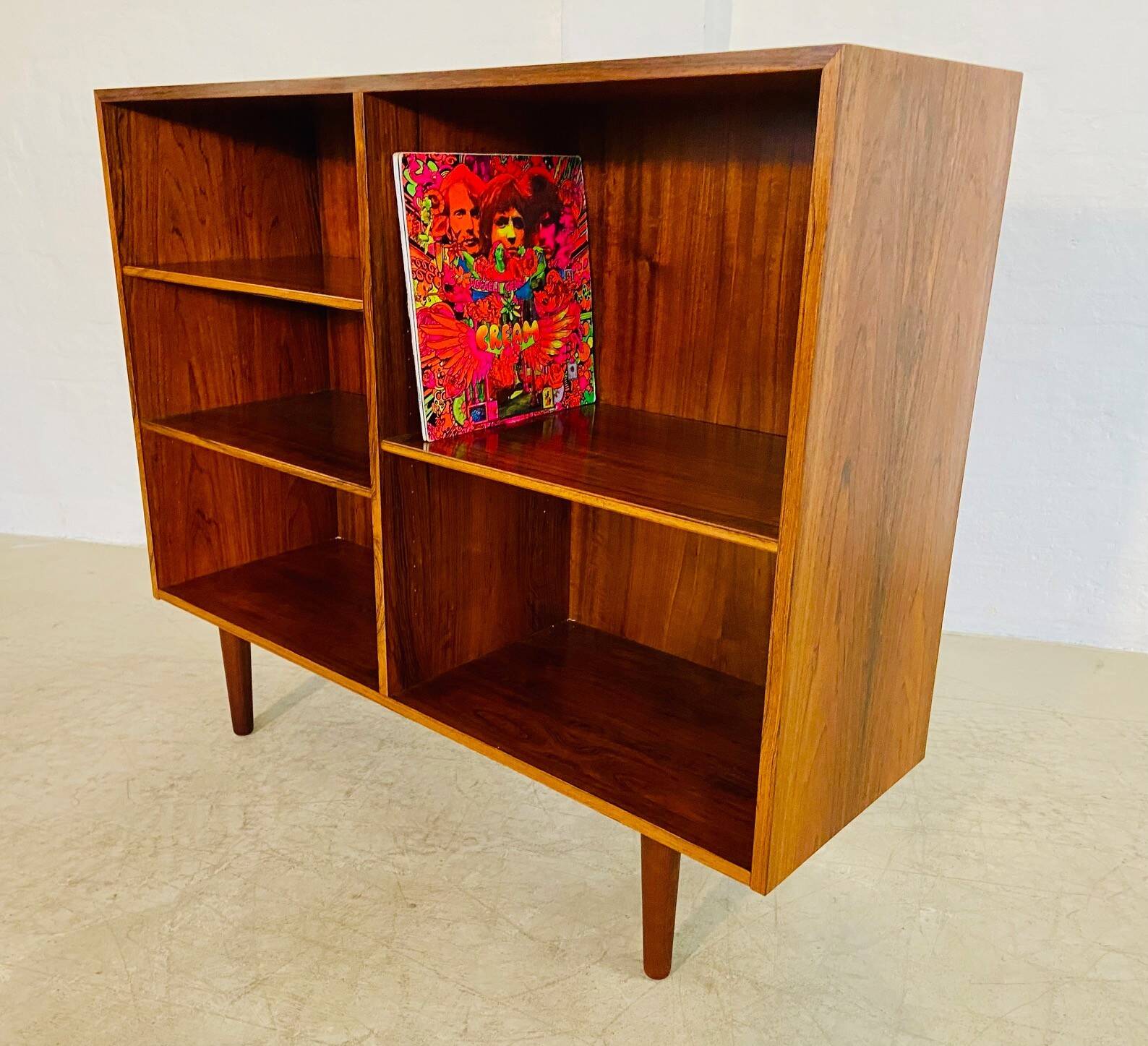 Vintage Danish mid-century retro rosewood bookcase 1960s