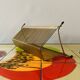 Porte-disques vintage en métal doré - pour 50 vinyles