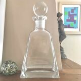 Flacon carafe en verre épais années 80