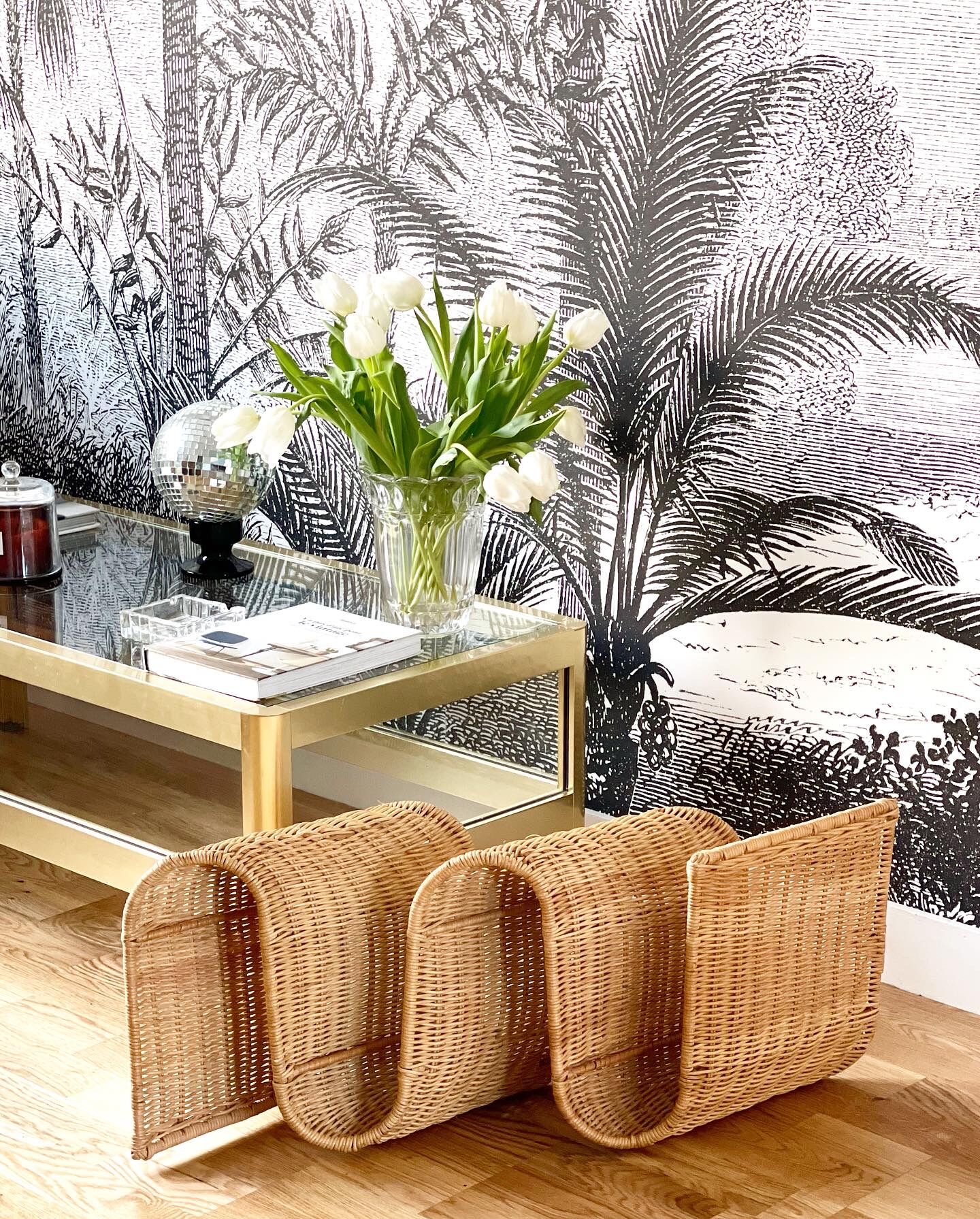 Rattan magazine holder 1970