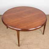 Large Danish round teak coffee table model 283 by Johannes Andersen for CFC Silkeborg 1960.