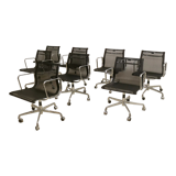 Set of 8 Charles and Ray Eames armchairs by Vitra model EA 117