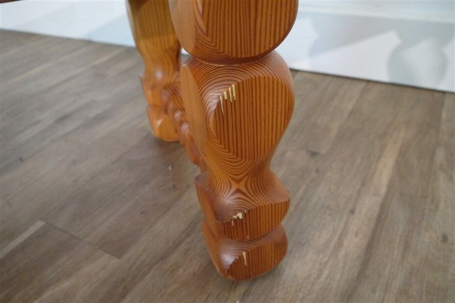 Swedish pine and turned pine bench 1970