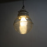 Porcelain lamp with a glass shade
