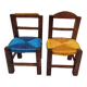 Chaises bois & scoubidou de 1970