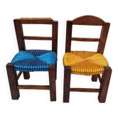 Wooden & scoubidou chairs from 1970