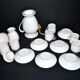 Empire coffee service in porcelain, 19th century swan neck, Paris porcelain
