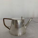 Mid 20th Century silver-plated coffee pot with wicker wrapped handle