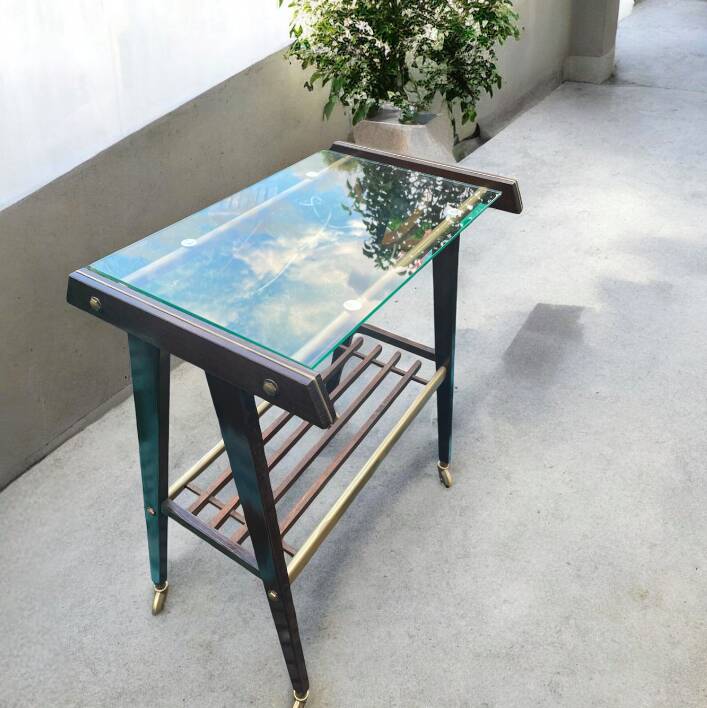 Vintage Italian serving trolley from the 50s, Rama Torino