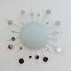 Applique "soleil" en métal chromé et verre dépoli années 80 90