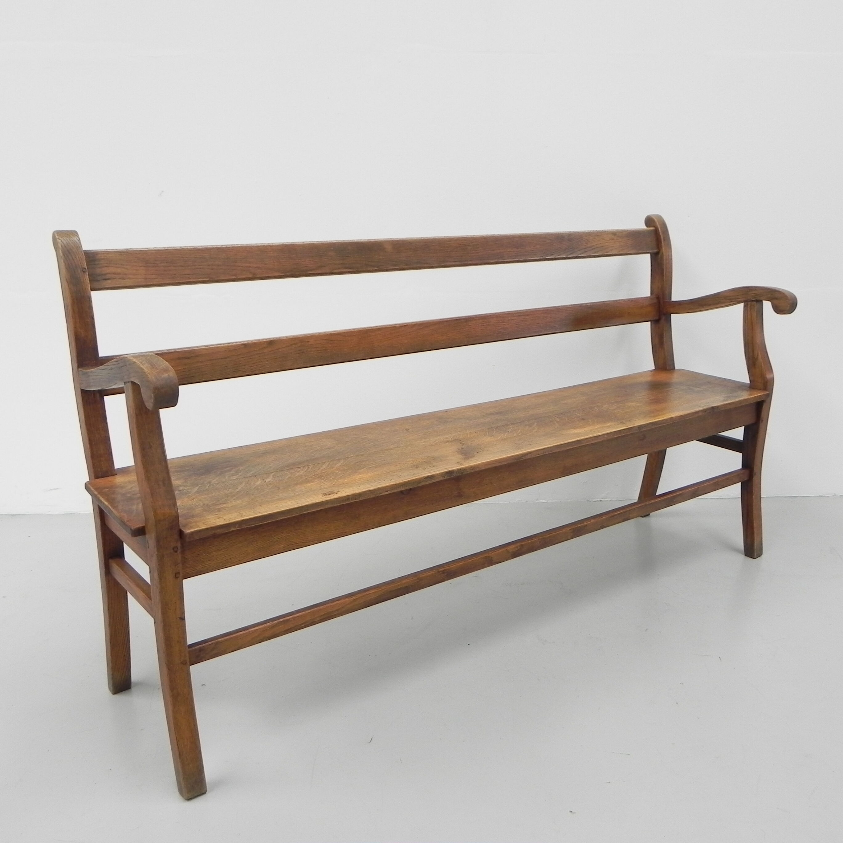 Oak cafe sofa with armrests 160 cm long