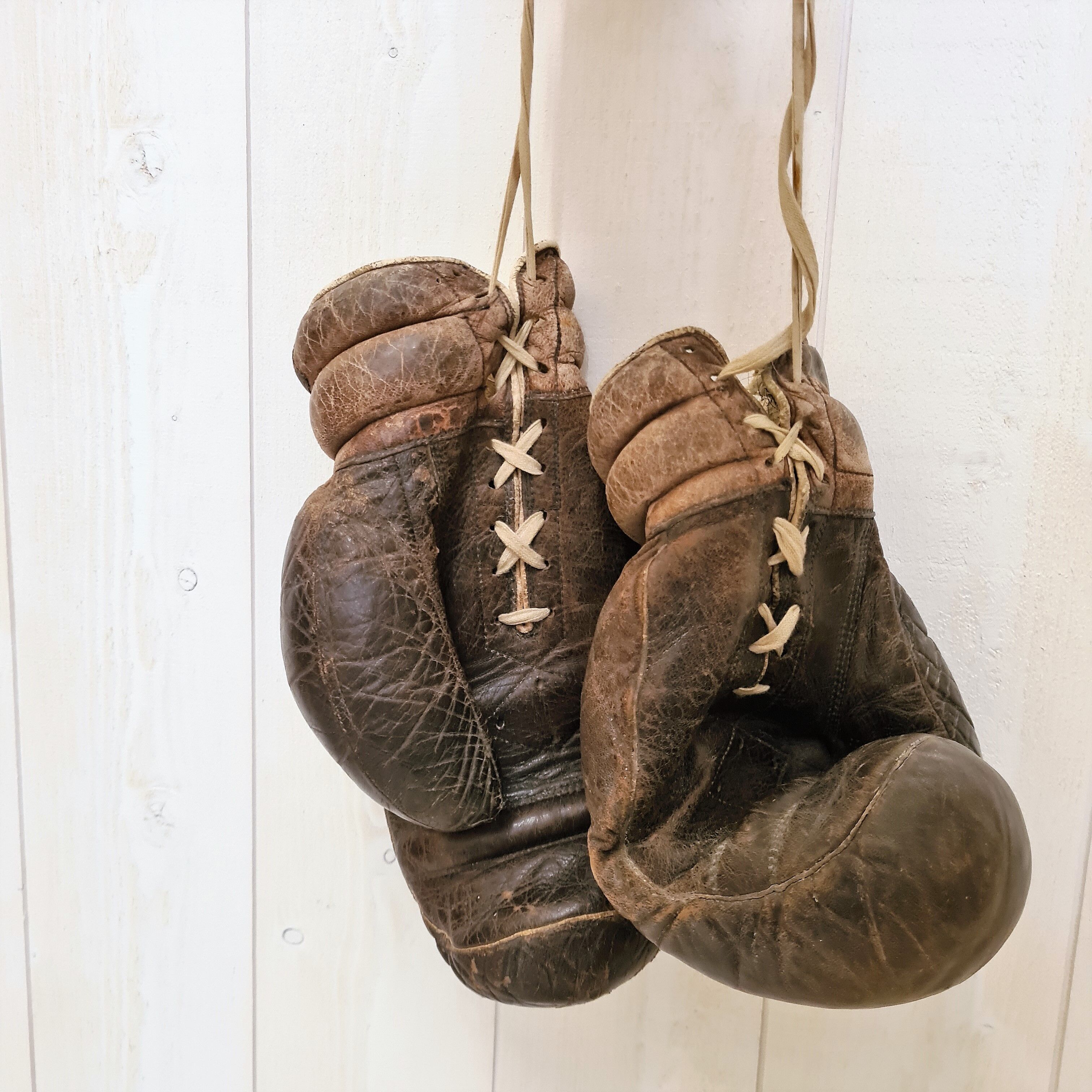 Vintage leather boxing gloves