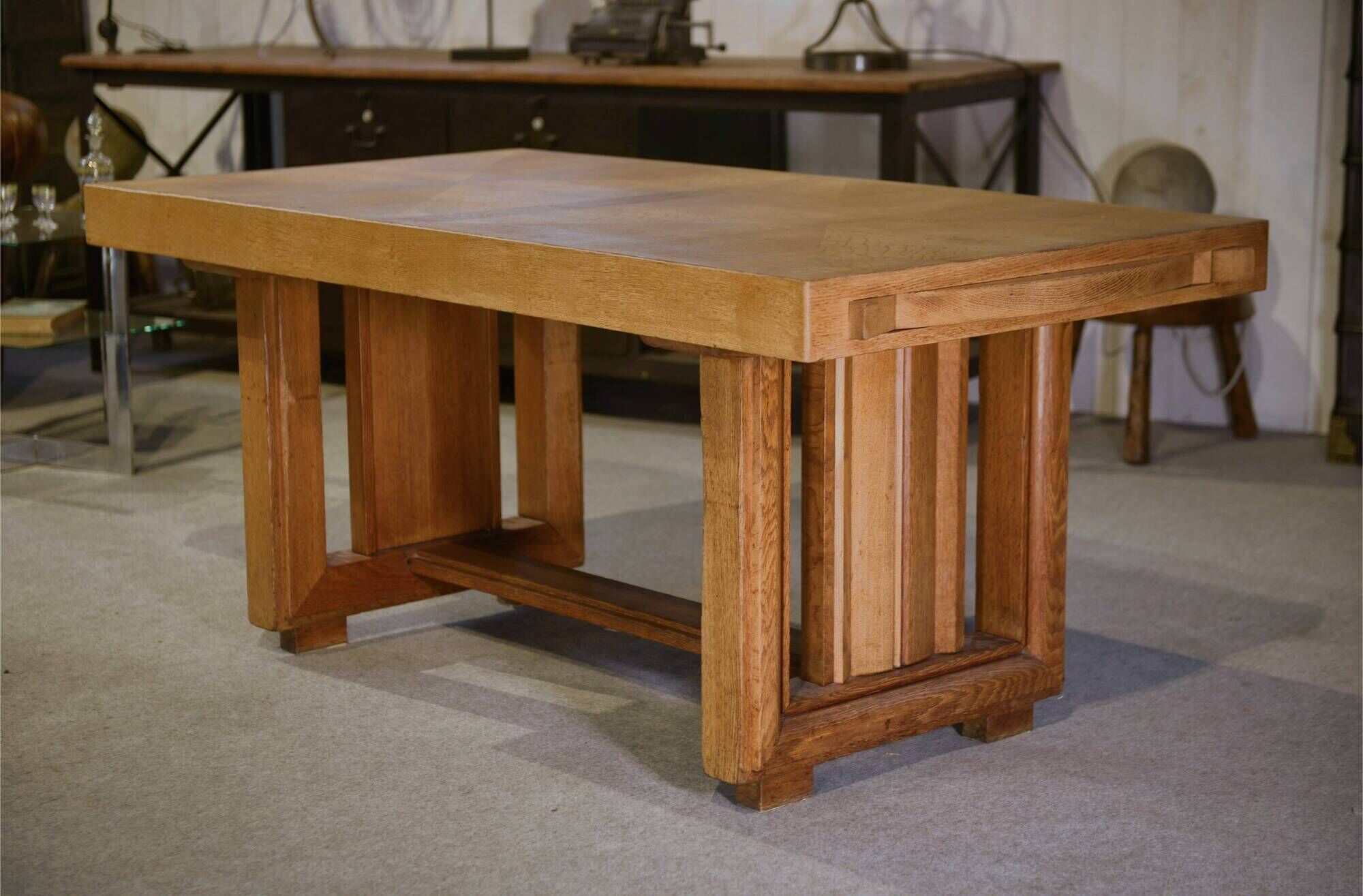 Table art déco en chêne par Léon et Maurice Jallot 1940’s