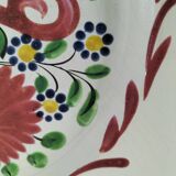 Saint-Clément plate – floral basket decoration with lyre handles – circa 1910