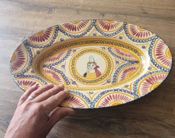 Plat ovale Henriot Quimper Art Déco
