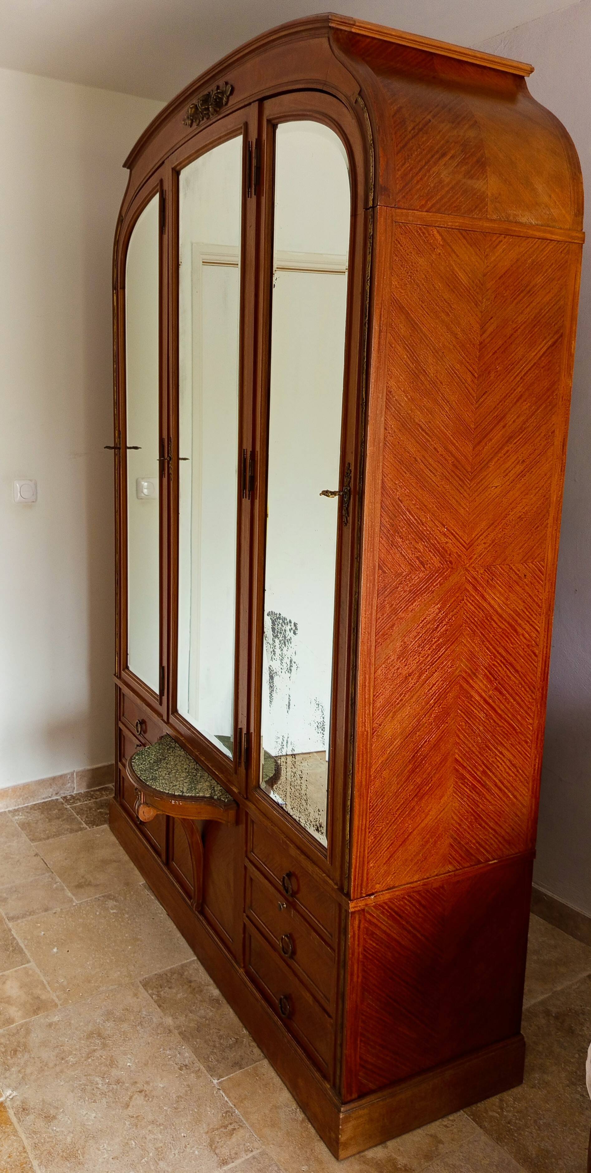 Art Nouveau Art Deco beech cabinet