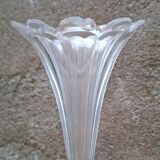 Pair of cornucopia vases in bronze and crystal, 19th century.