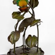 Japanese-style Heron floor lamp, Art Nouveau, France, circa 1900